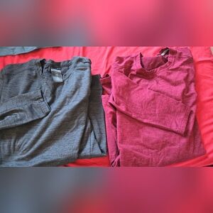 Men's Long Sleeve Shirt - Gray and Red
